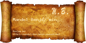 Mandel Benjámin névjegykártya